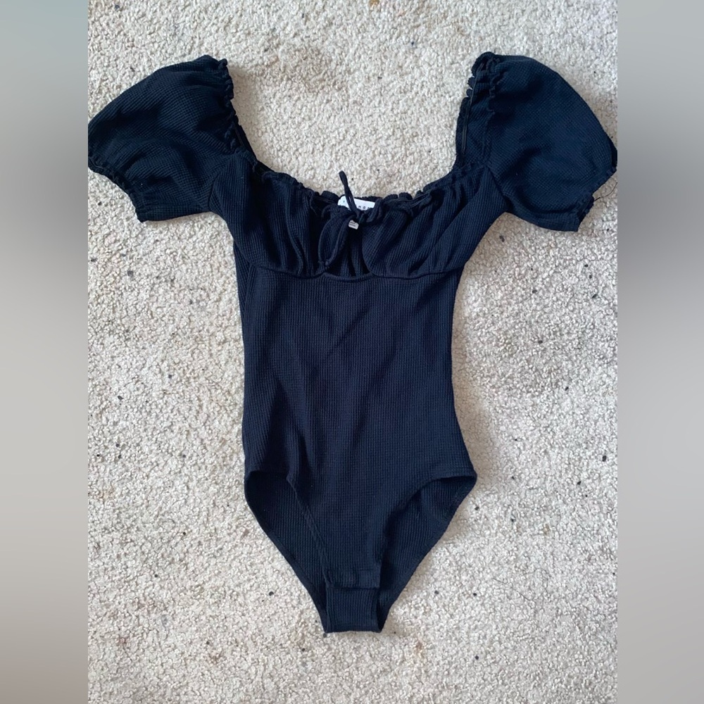 Top shop Black Milkmaid Bodysuit